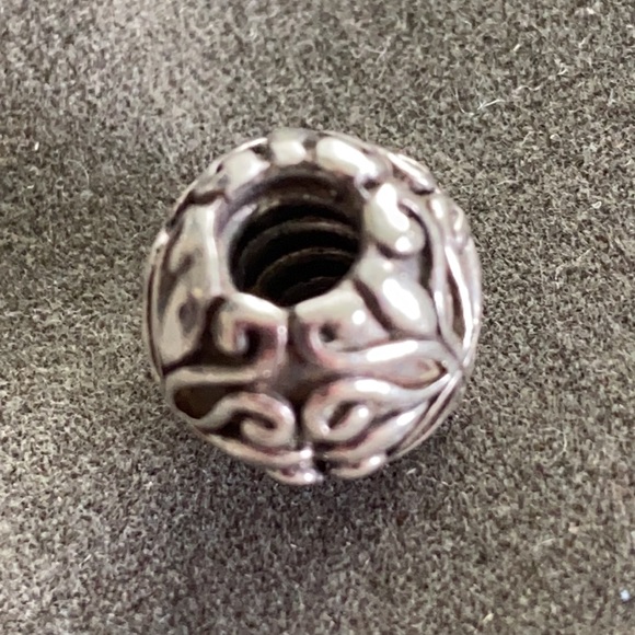 Authentic Pandora Sterling Silver Scroll Charm - Picture 3 of 3
